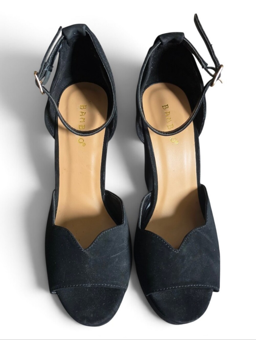 Bamboo Chunky Block Heel Platforms Size 8
